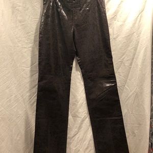 Aviva stanoff distress vintage brown ultra suede  pants size 4. AMAZING on😻 🤩